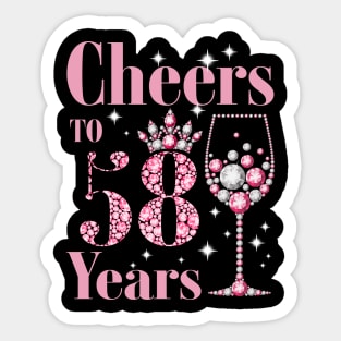 Cheers to 58 Years 1964 58Th Birthday Sticker